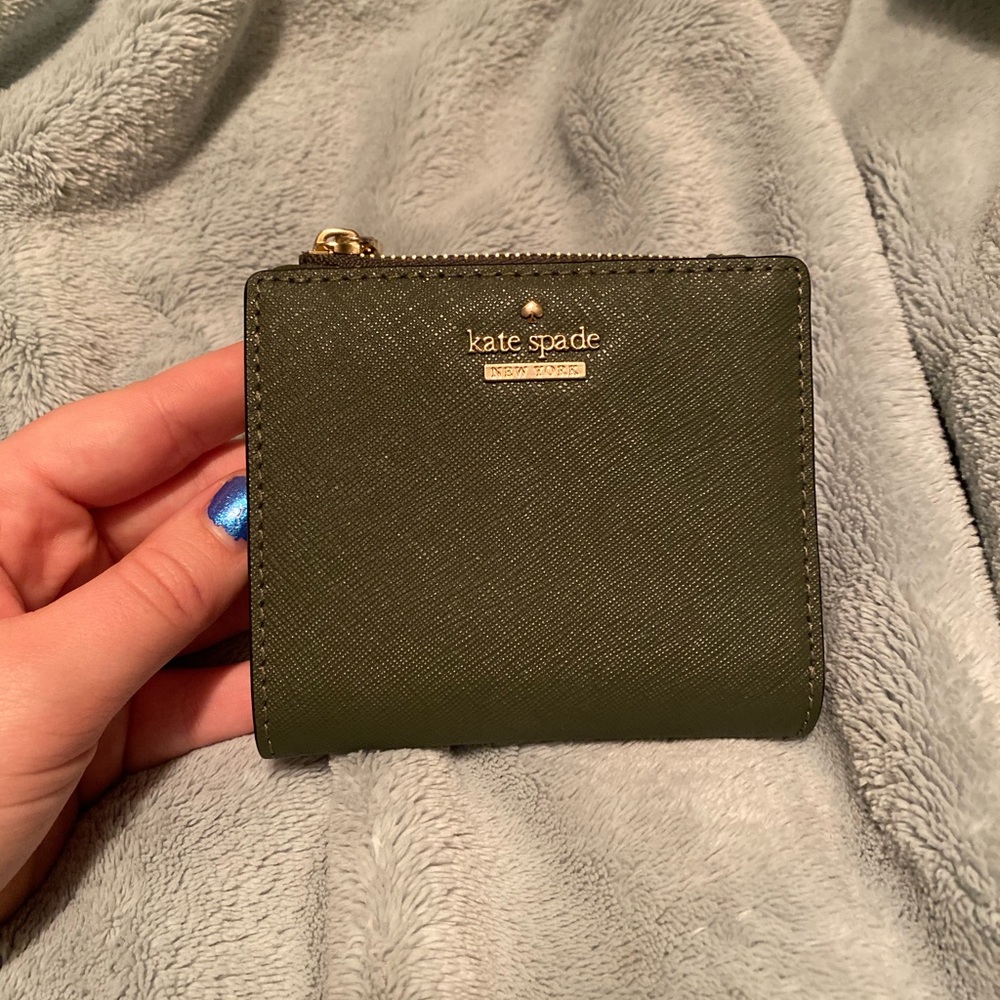 army green kate spade wallet